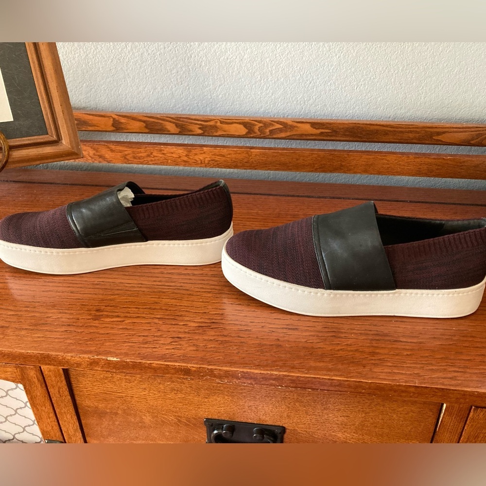 Vince Ward platform sneakers Women’s Size 11 M black and burgandy - Picture 3 of 7